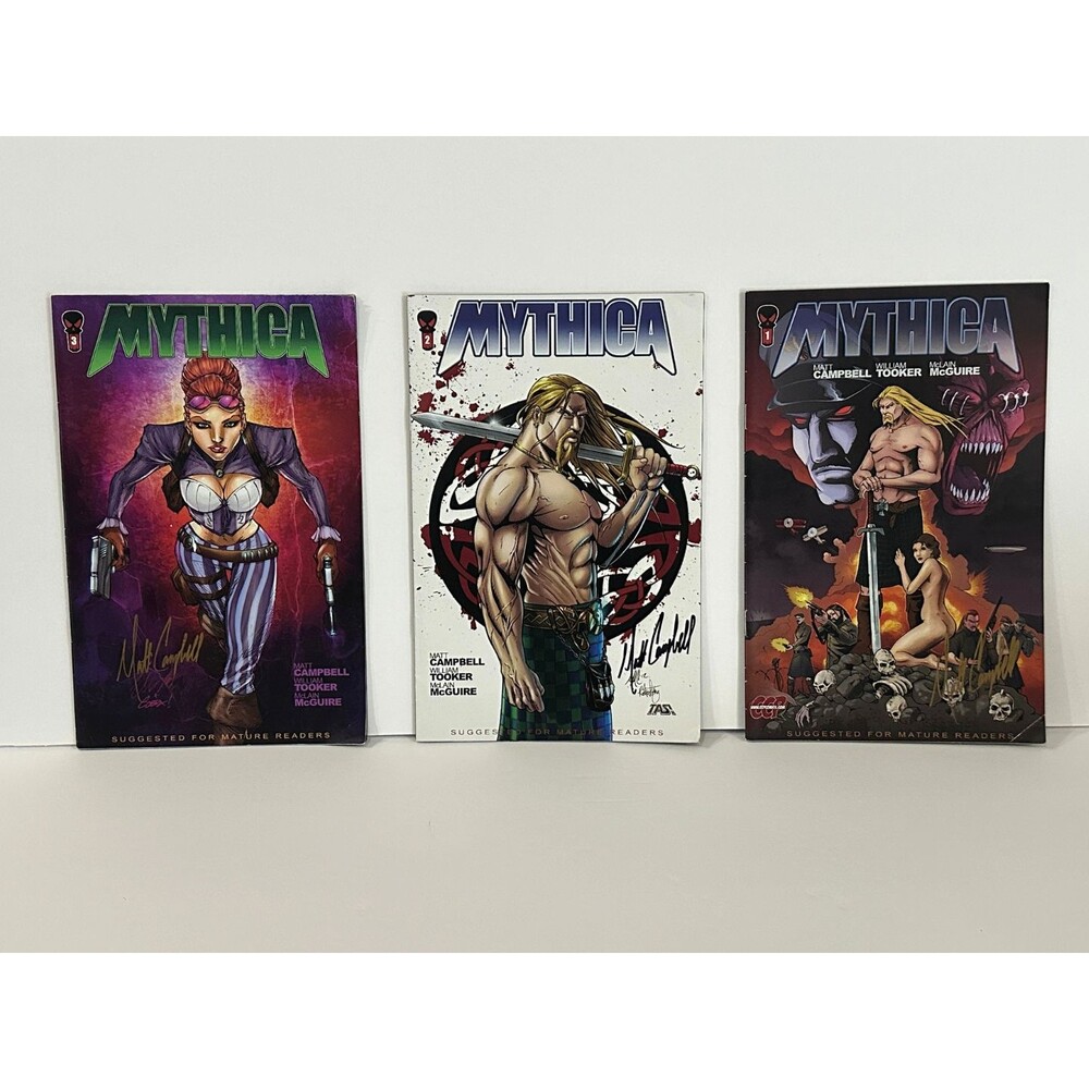 MYTHICA #1-3, CCP Comics, 2014, SIGNED by Matt Campbell | Mclain McGuire, Mature